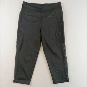 Victoria Sport Womens Cropped Capri Yoga Leggings Pants Size S Black Criss-Cross